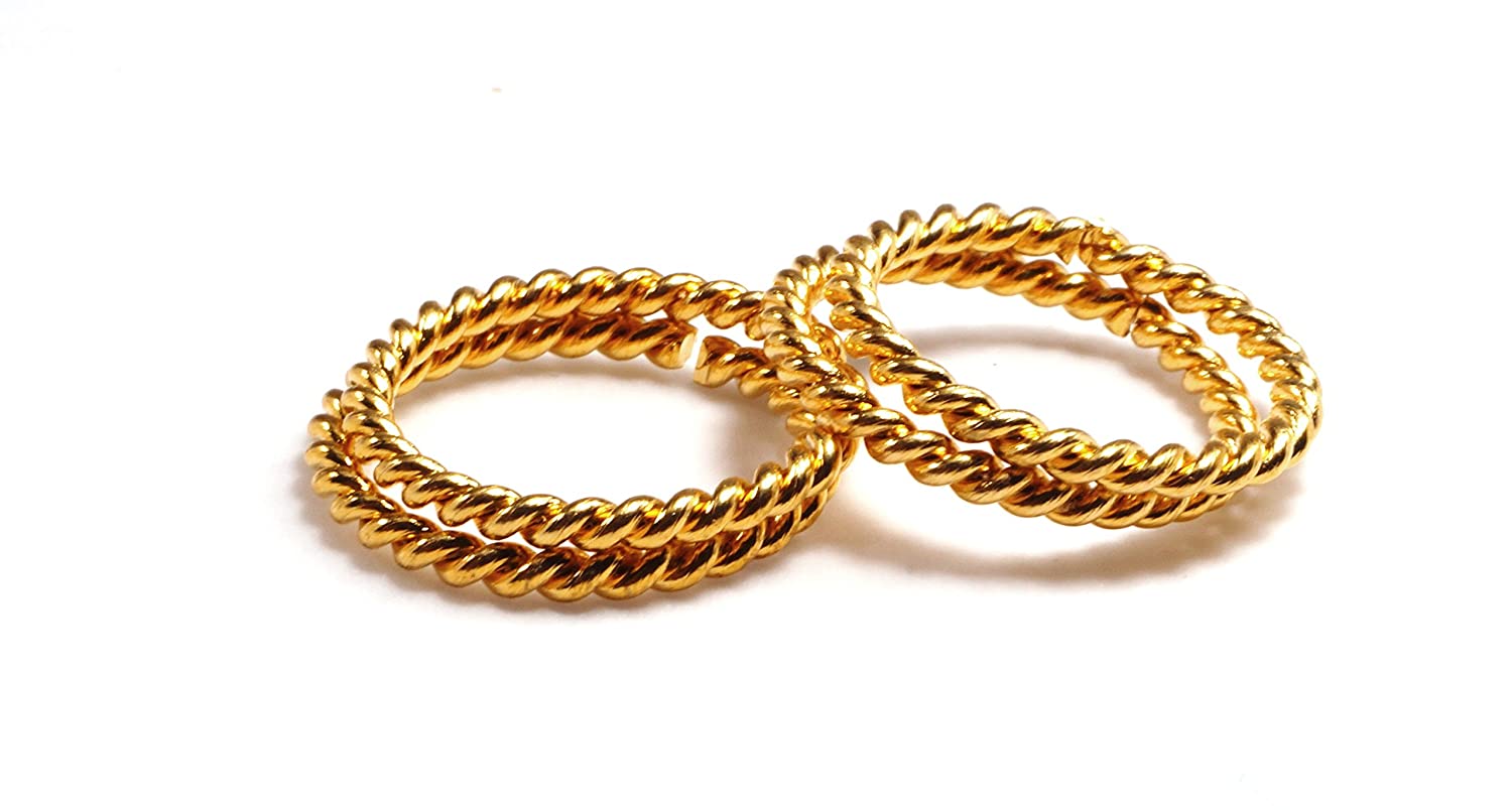 Daily Use Metal Alloy Twisted Pattern Toe Ring For Women (Pack of 4)