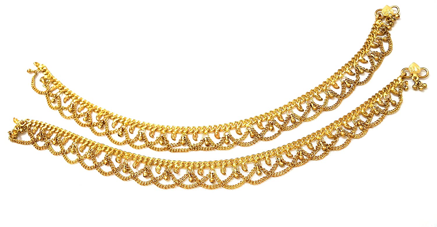 Daily Use Metal Alloy (Panchaloha) Anklets for Women in Bridal Style