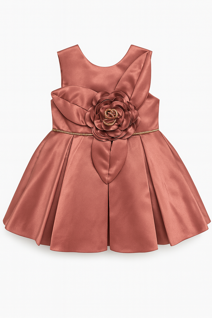 Burnished Rose Petal Rosette Frock
