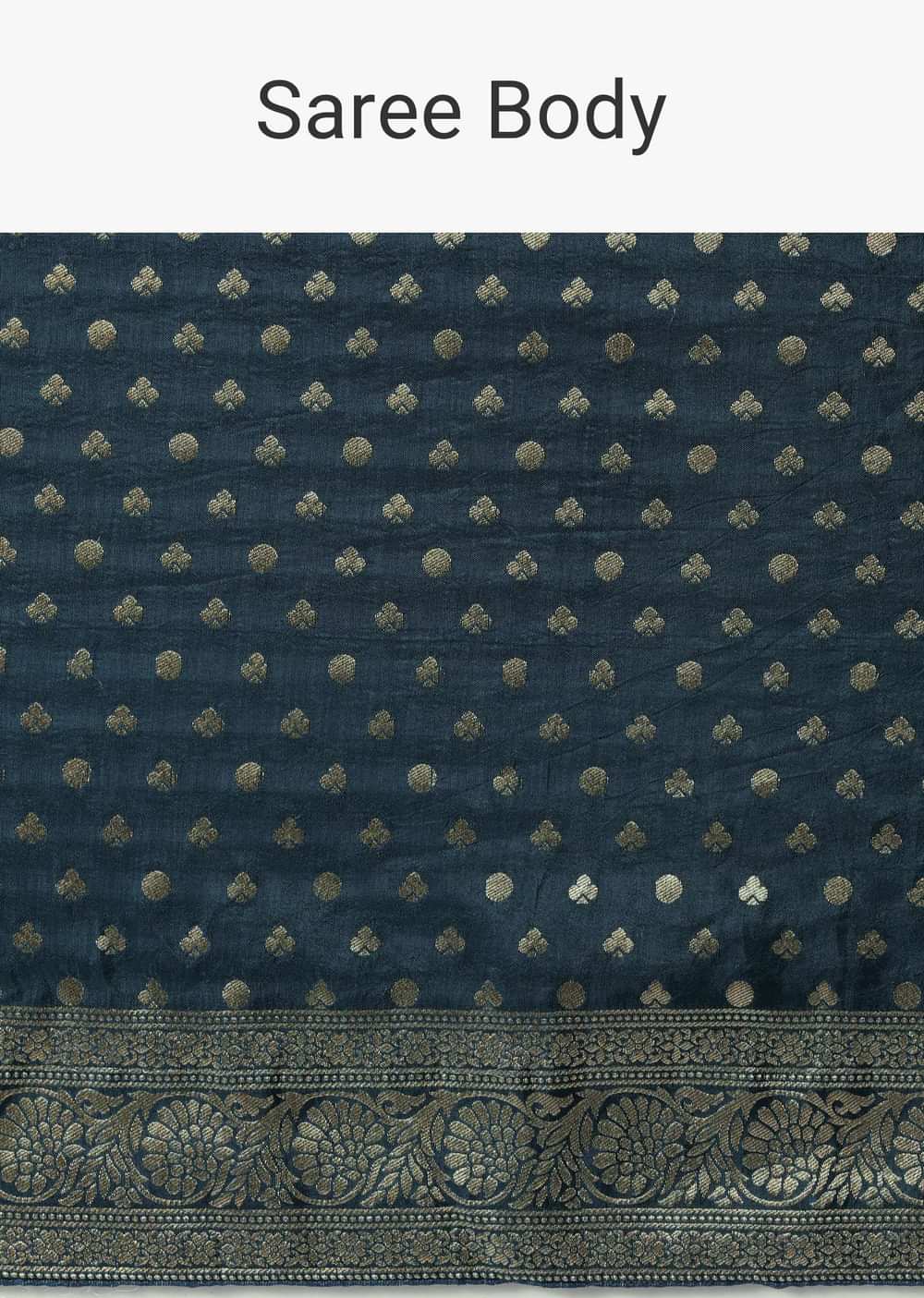 Teal Dola Silk Saree With Woven Zari Pallu And Unstitched Blouse Piece