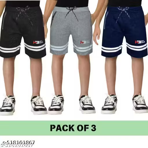 Stylish Boys Shorts Muliticolor Cotton Short's Pack Of 3