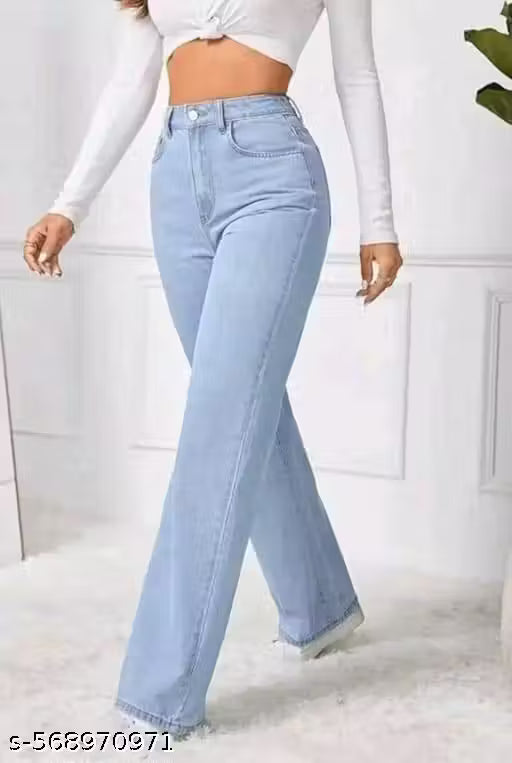 SKY BLUE STRAIGHT JEANS FOR GIRLS AND WOMEN