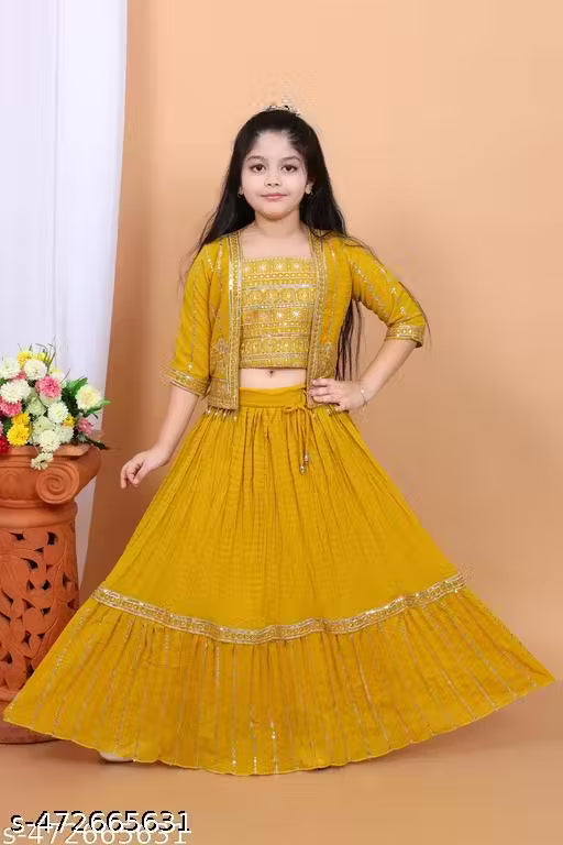 Blouse with Lehenga and jacket | Lehenga for girls | Lehenga for kids | Lehenga
