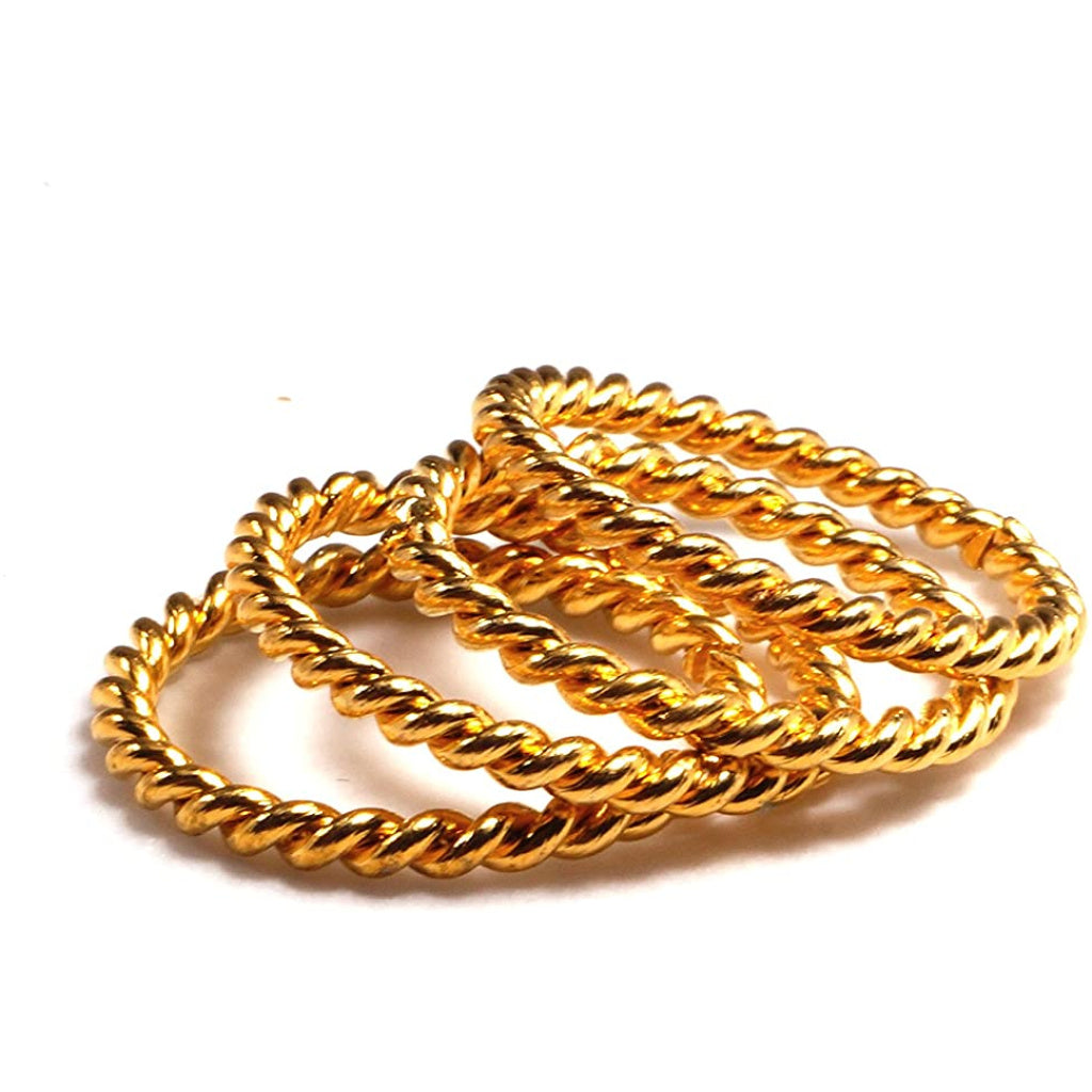 Daily Use Metal Alloy Twisted Pattern Toe Ring For Women (Pack of 4)