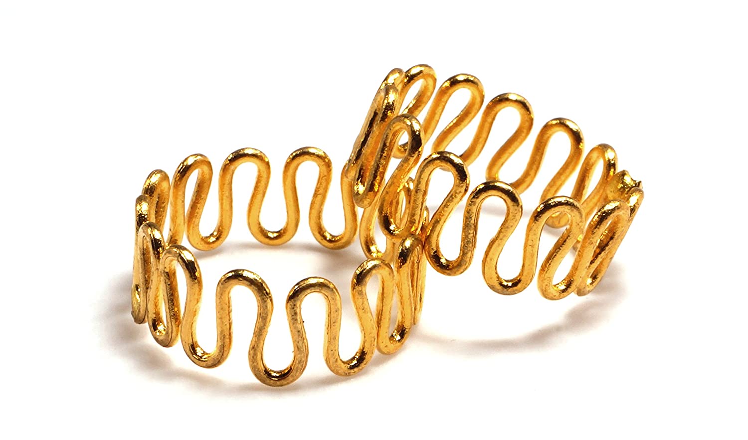 Daily Use Metal Alloy (Panchaloha) Expandable Wavy Pattern Toe Ring For Women