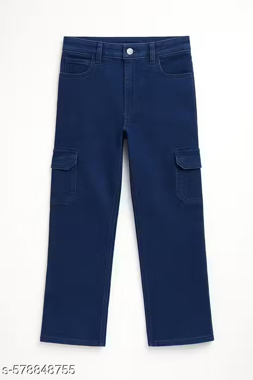 "Stylish 6-Pocket Dark Blue Jeans for Kid Boys – Comfortable & Durable Denim Pants"