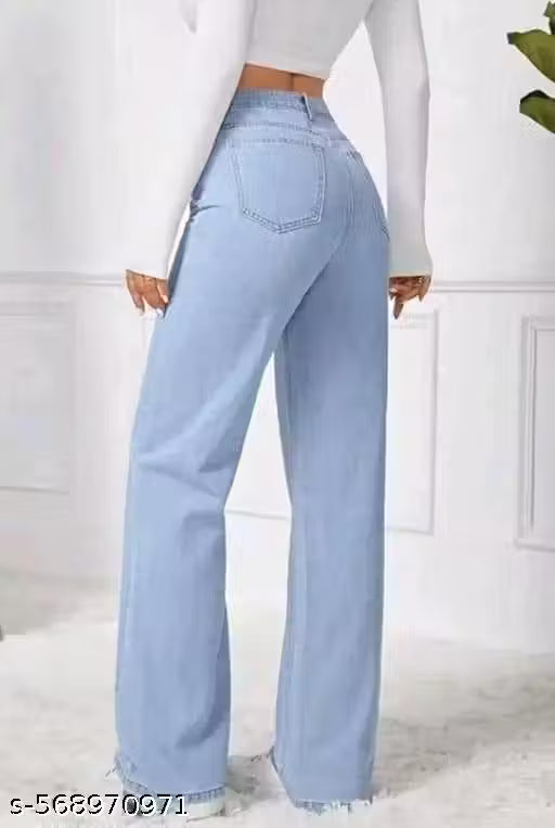 SKY BLUE STRAIGHT JEANS FOR GIRLS AND WOMEN